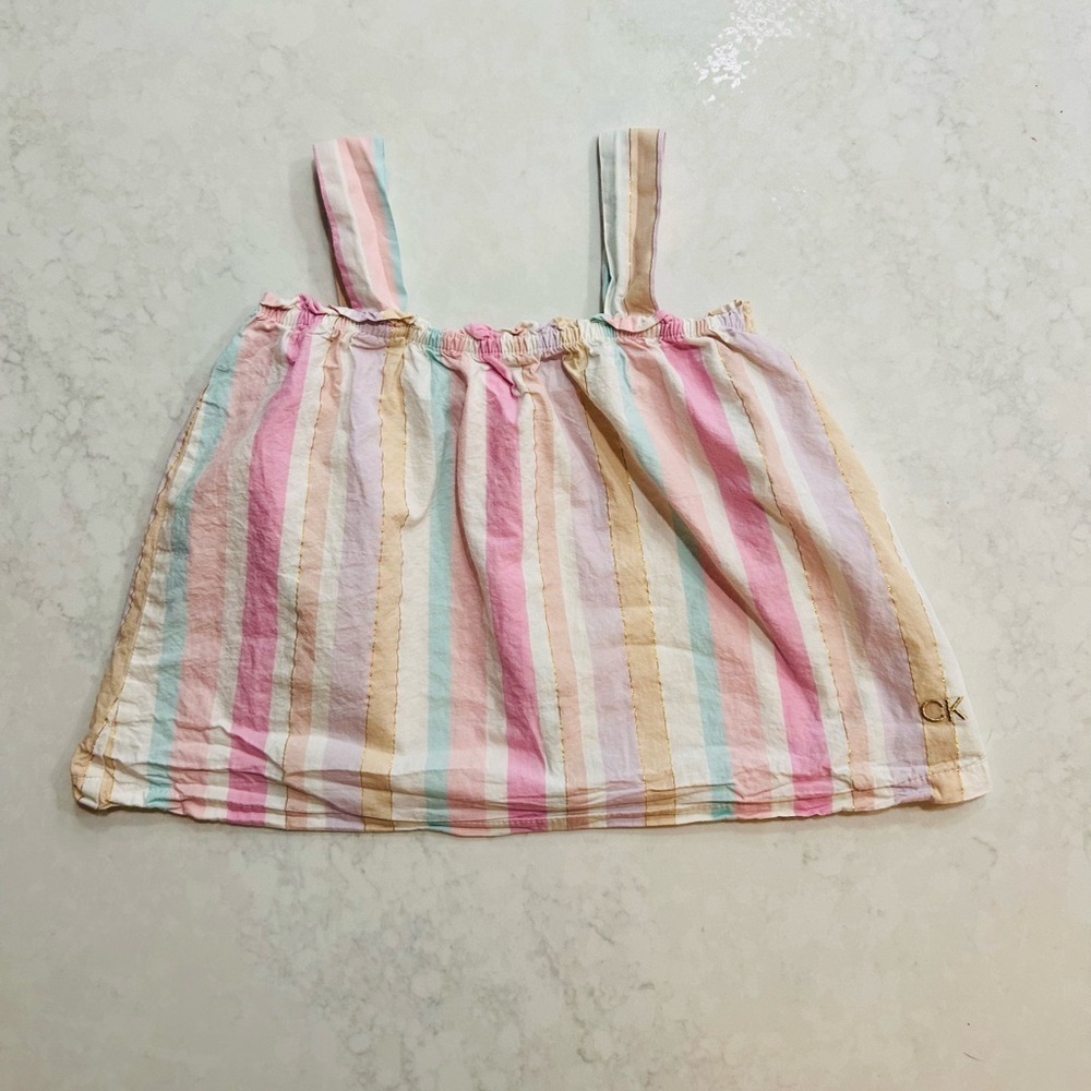 Calvin Klein Toddler Girl Size 5 Colorful Striped Tank